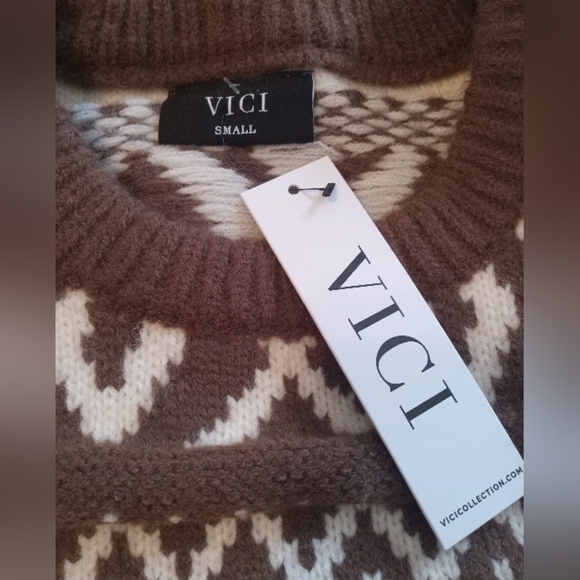 VICI Dean Abstract Print Pullover Sweater Size S P2P 25 - Picture 10 of 12